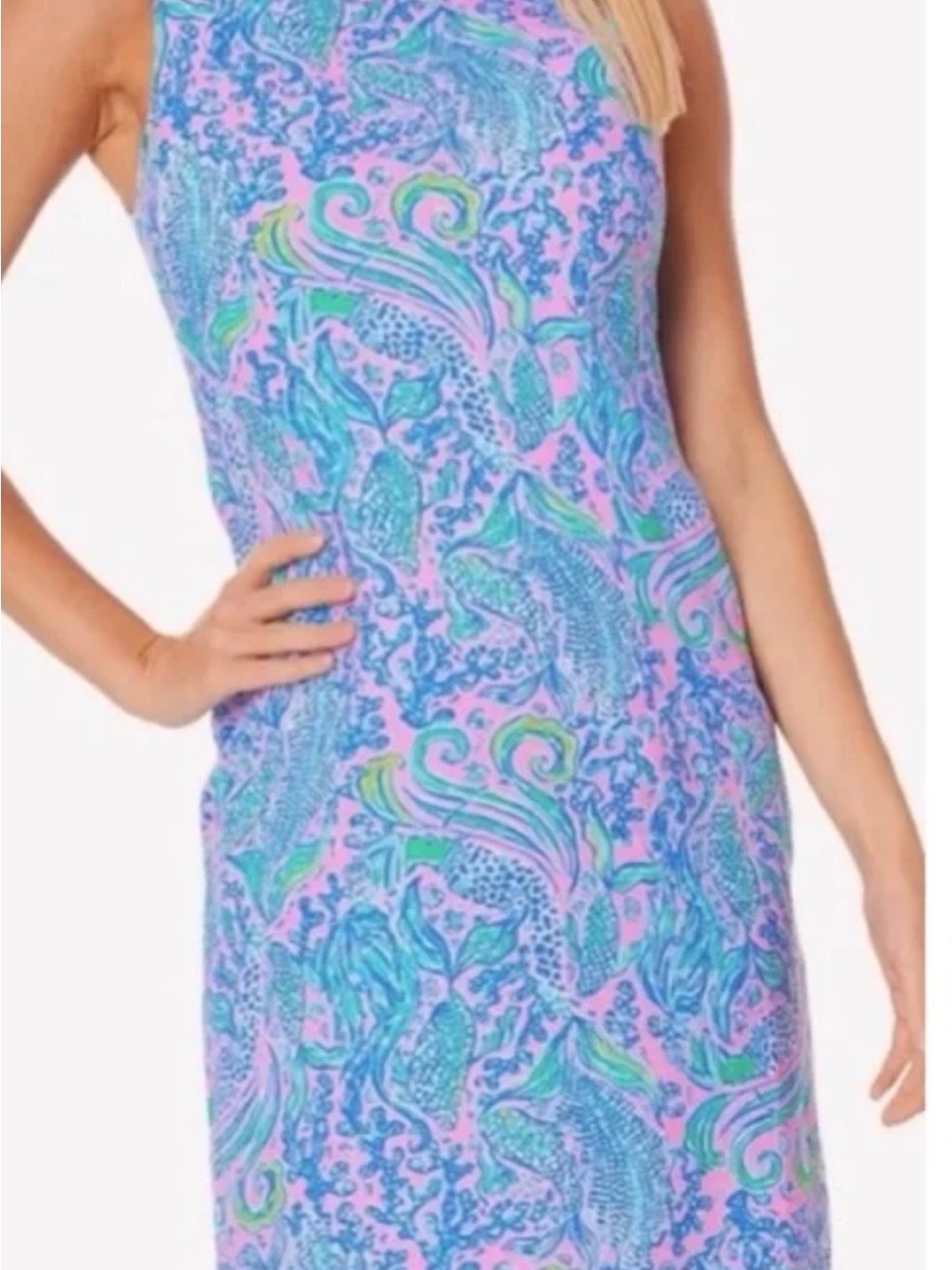 Lilly Pulitzer Maurina Lilac Rose “We Mermaid It” Linen Shift Dress Size 12